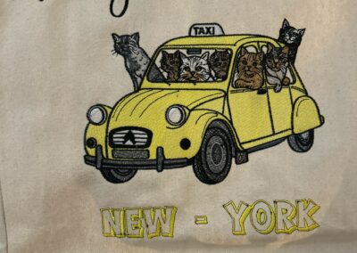 Totebag coton broderie annecy better than New York 2CV