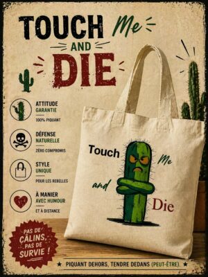 totebag coton avec un cactus énervé qui pique