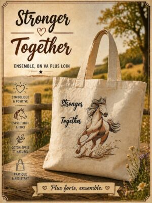 totebag coton d'un cheval au galop