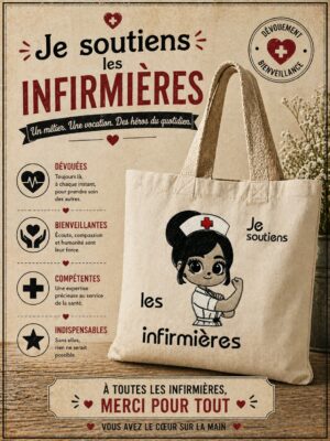 totebag coton d'une infirmière qu'on soutien