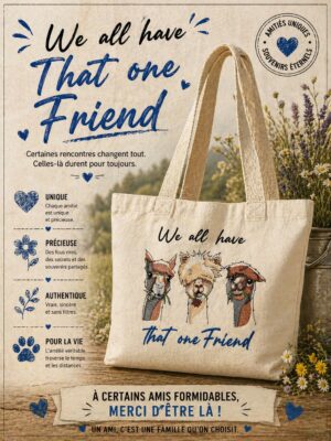 Totebag Lama un ami comme çà