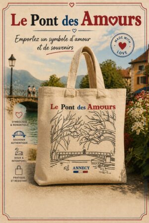 Totebag coton du pont des amours à Annecy