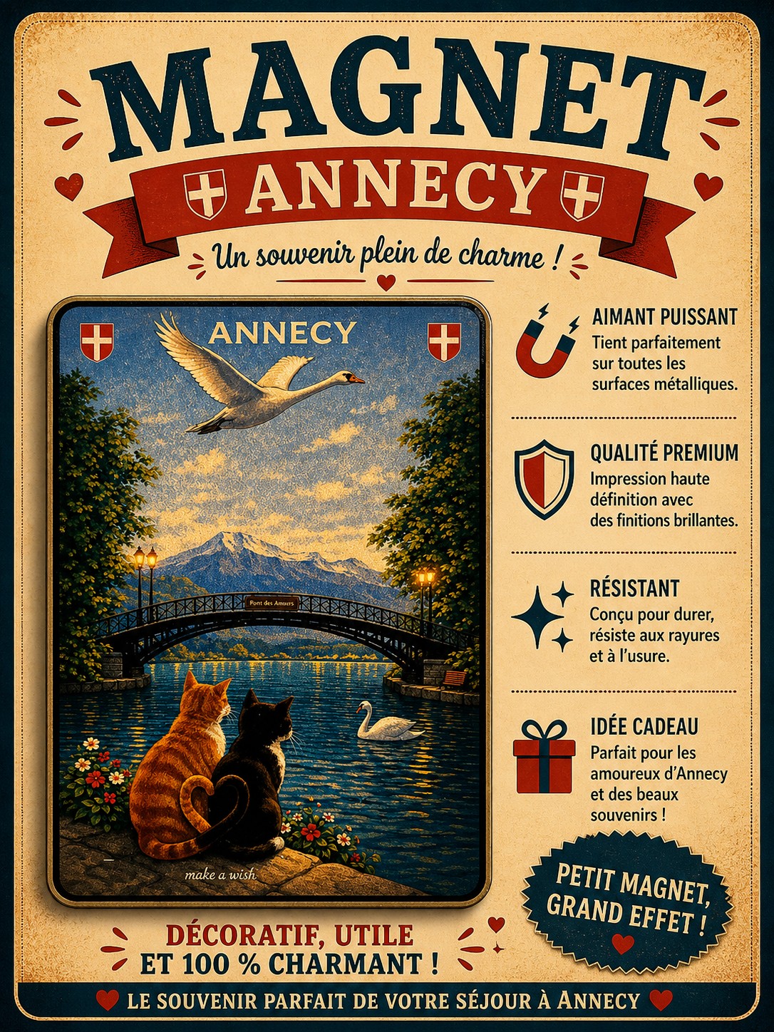 annecy et son pont des amours vu par deux chats amoureux