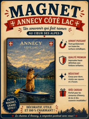 marmotte qui fait du paddle sur le lac d'annecy