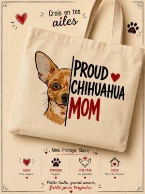 totebag sac avec un chien chihuahua